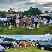 Sandbag collection at Francis Field