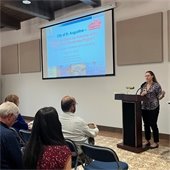 jessica speaking to group of people