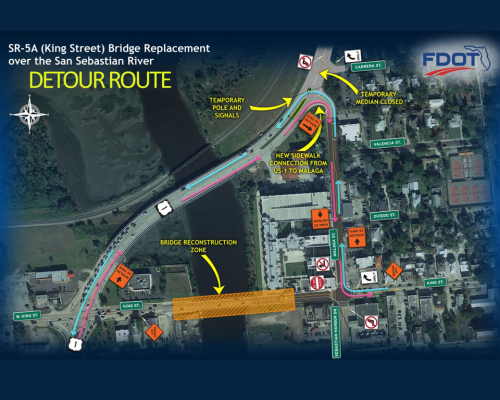 Bridge Replacement Detour map